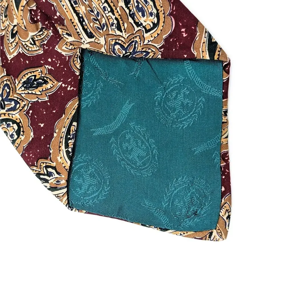 Vintage 90s Tommy Hilfiger Silk Tie Paisley Y2K Preppy Retro Maximalist Eclectic